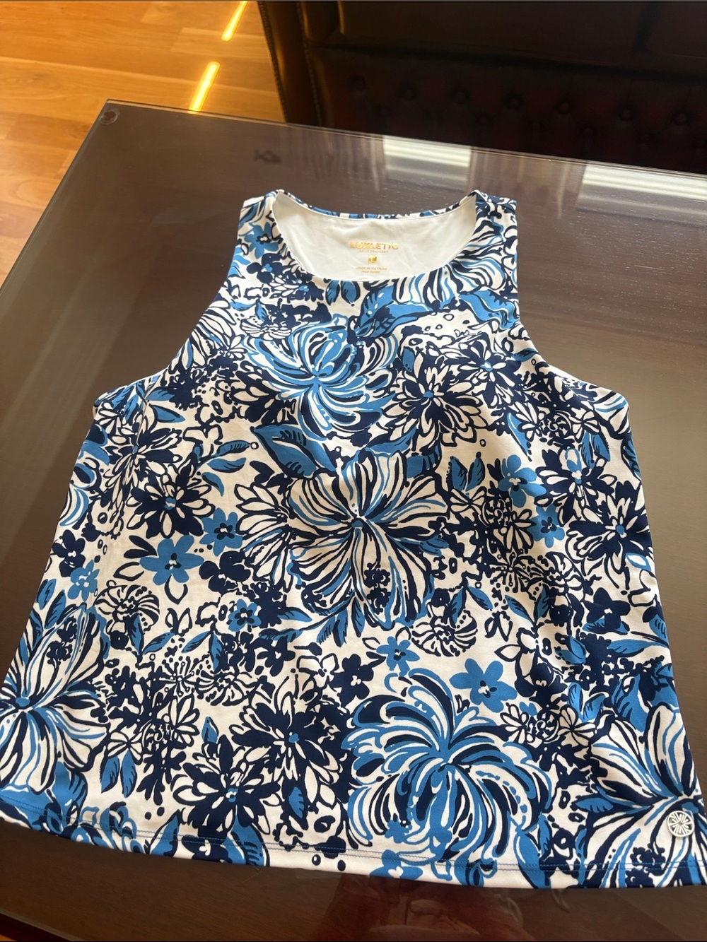 Lilly Pulitzer Blue & White Floral Luxeletic Tank